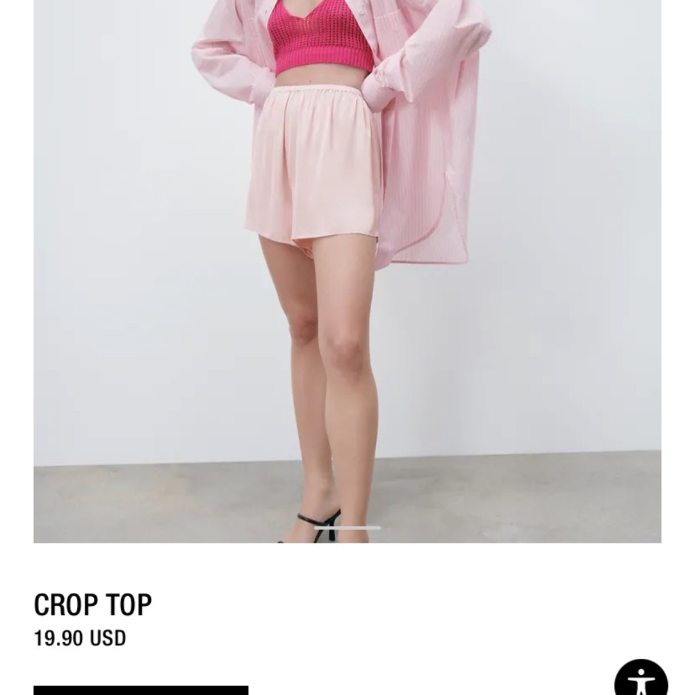 brand new pink zara crochet top